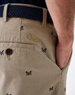 30th Collection Heritage Embroidered Bermuda Shorts -Crew Clothing MSF025 STONE 3