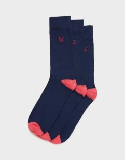 3 Pack Bamboo Embroidered Socks