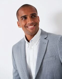 Birdseye Jersey Blazer -Crew Clothing MTA040 LIGHTBLUE 2