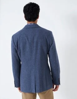 Herringbone Blazer -Crew Clothing MTA047 STEELBLUE 2