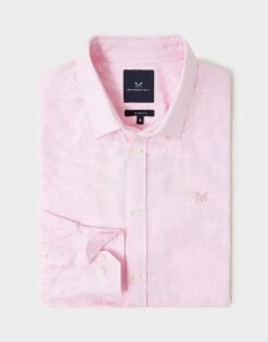 Slim Fit Puppytooth Shirt -Crew Clothing MTB023 PINKWHITE 6