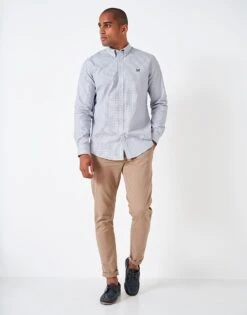 Slim Fit Mini Grid Check Shirt
