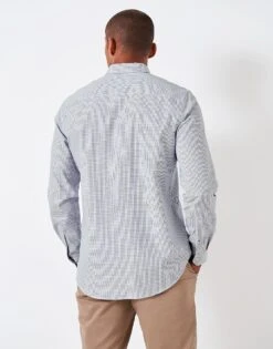 Slim Fit Mini Grid Check Shirt -Crew Clothing MTB024 WHTULTRAM 3
