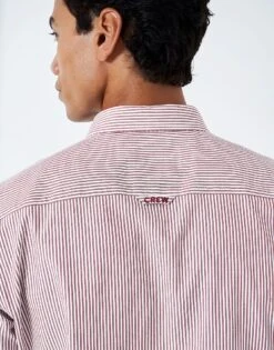 Slim Fit Stripe Shirt -Crew Clothing MTB025 OPTWHTBURG 3