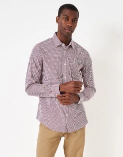 Crew Slim Fit Micro Gingham Shirt