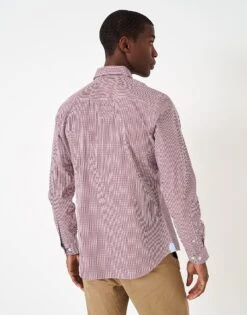 Crew Slim Fit Micro Gingham Shirt -Crew Clothing MTB061 BURGWHI 2