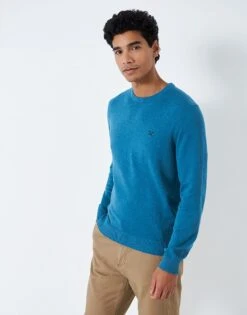 Organic Cotton Crew Neck Jumper 6 Organic Cotton Crew Neck Jumper -Crew Clothing MTC102 DEEPWTRMRL 3