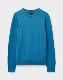 Organic Cotton Crew Neck Jumper 7 Organic Cotton Crew Neck Jumper -Crew Clothing MTC102 DEEPWTRMRL 6