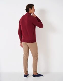 Organic Classic Half Zip Jumper -Crew Clothing MTC126 CORDOVAN 2