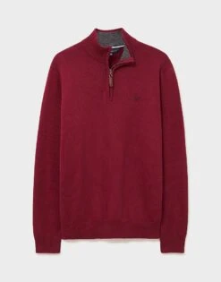 Organic Classic Half Zip Jumper -Crew Clothing MTC126 CORDOVAN 6
