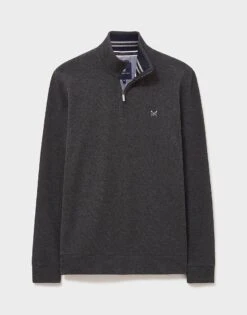 French Rib Half Zip Sweatshirt -Crew Clothing MTD004 CHARMRL 6