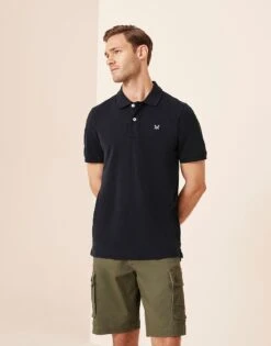 Navy Cotton Pique Polo Shirt