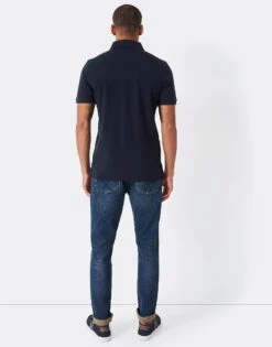 Navy Cotton Pique Polo Shirt -Crew Clothing MTE102 NAVY 4