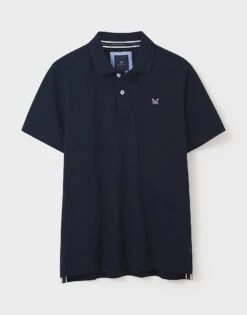 Navy Cotton Pique Polo Shirt -Crew Clothing MTE102 NAVY 5