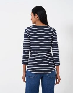 Navy Stripe Essential Cotton Breton -Crew Clothing WME301 NAVYWHT 2