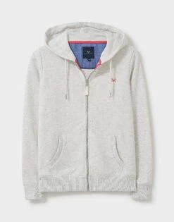 Heritage Zip Through Hoodie - Grey 7 Heritage Zip Through Hoodie - Grey -Crew Clothing WNF020 GREYMARL 3