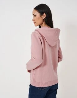 Pink Heritage Zip Through Hoodie -Crew Clothing WNF020 PALEPINK 2