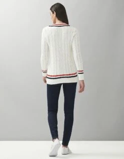 Oval Jumper -Crew Clothing WOD060 WHITERED 4