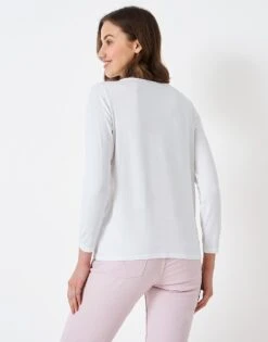 Jemma Boat Neck Top -Crew Clothing WOE017 WHITE 2