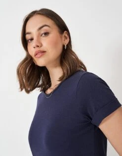 Perfect Crew Slub T-Shirt 6 Perfect Crew Slub T-Shirt -Crew Clothing WOE300 NAVY 2