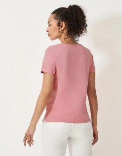 Perfect Crew Slub T-Shirt - Pink -Crew Clothing WOE300 PINK 3