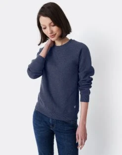 Brushed Back Crew Neck Sweatshirt - Navy