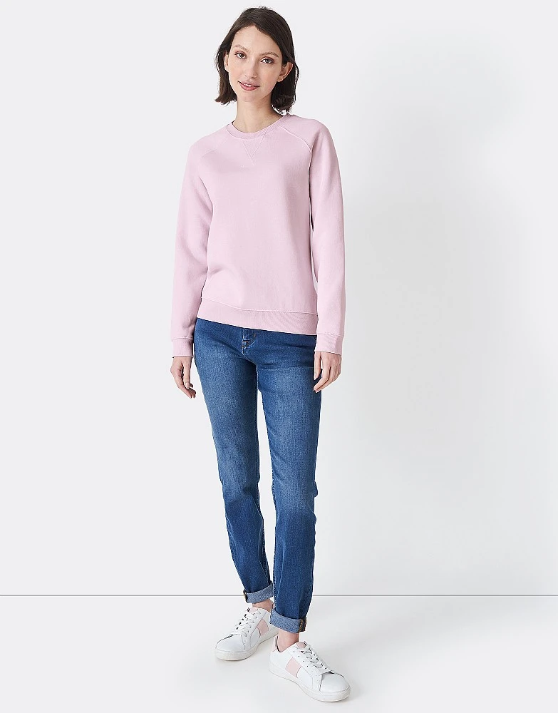 Brushed Back Crew Neck Sweatshirt - Pink 2 Brushed Back Crew Neck Sweatshirt - Pink - Image 2