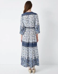 Janey Printed Dress 8 Janey Printed Dress -Crew Clothing WOJ022 BLUEWHITE 3