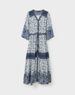 Janey Printed Dress 9 Janey Printed Dress -Crew Clothing WOJ022 BLUEWHITE 4