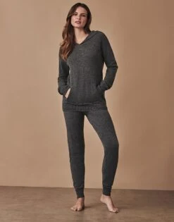 Cashmere Hoodie -Crew Clothing WOL050 GREYMARL 2