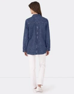 Long Line Denim Jacket 6 Long Line Denim Jacket -Crew Clothing WPA050 LGHTINDIGO 2