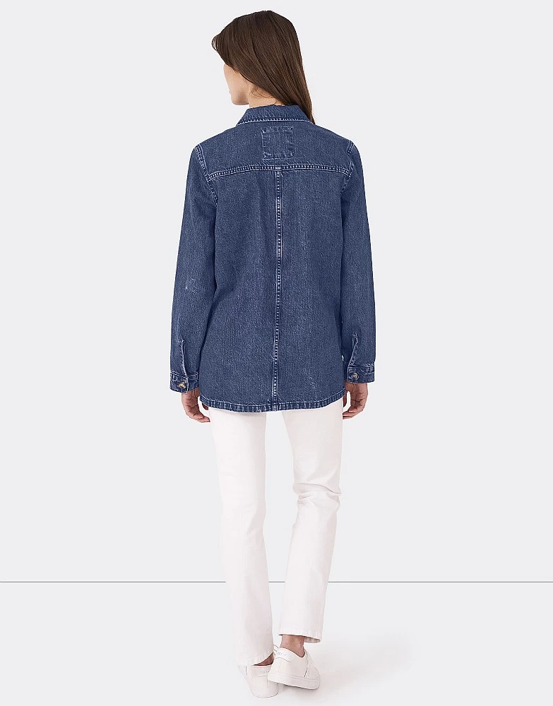 Long Line Denim Jacket 3 Long Line Denim Jacket - Image 3