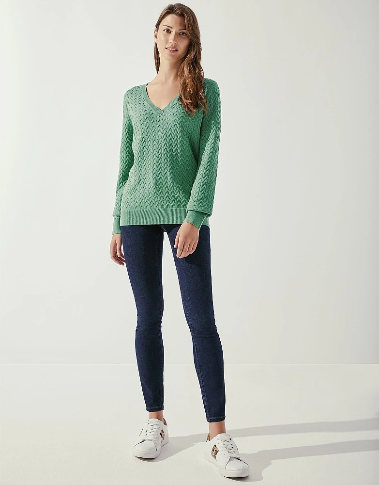 Heritage Cable V Neck Jumper 1 Heritage Cable V Neck Jumper