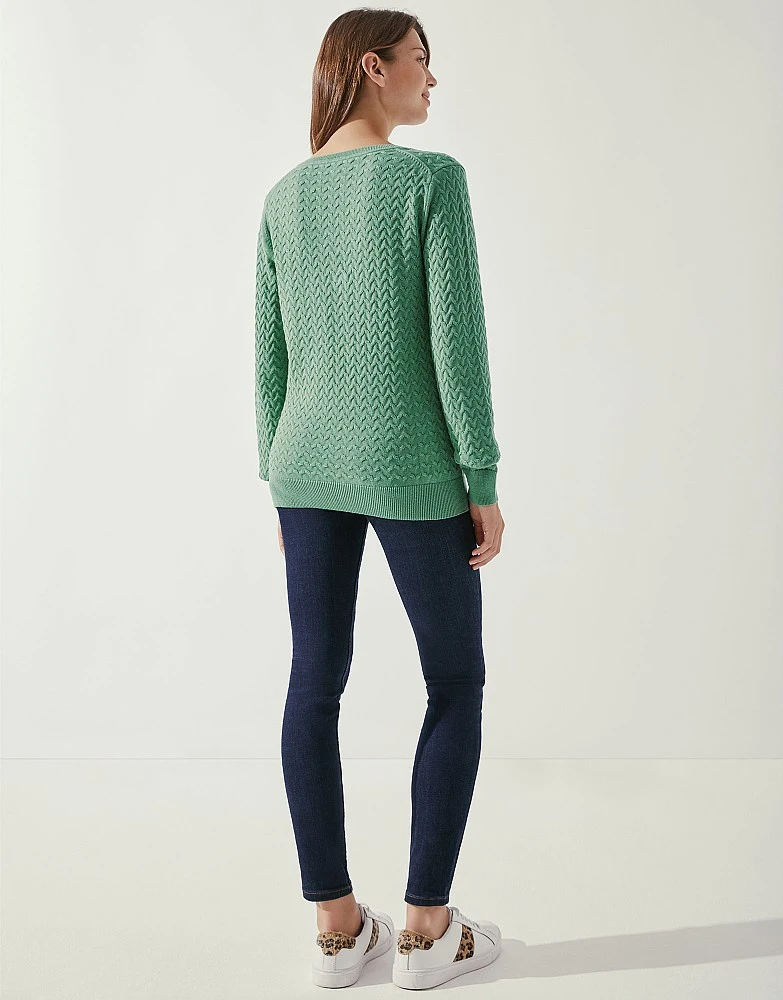 Heritage Cable V Neck Jumper 2 Heritage Cable V Neck Jumper - Image 2