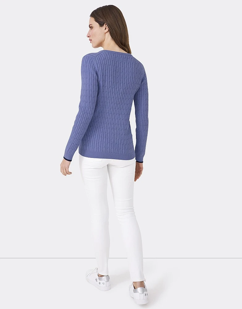 Heritage V Neck Cable Jumper 3 Heritage V Neck Cable Jumper - Image 3