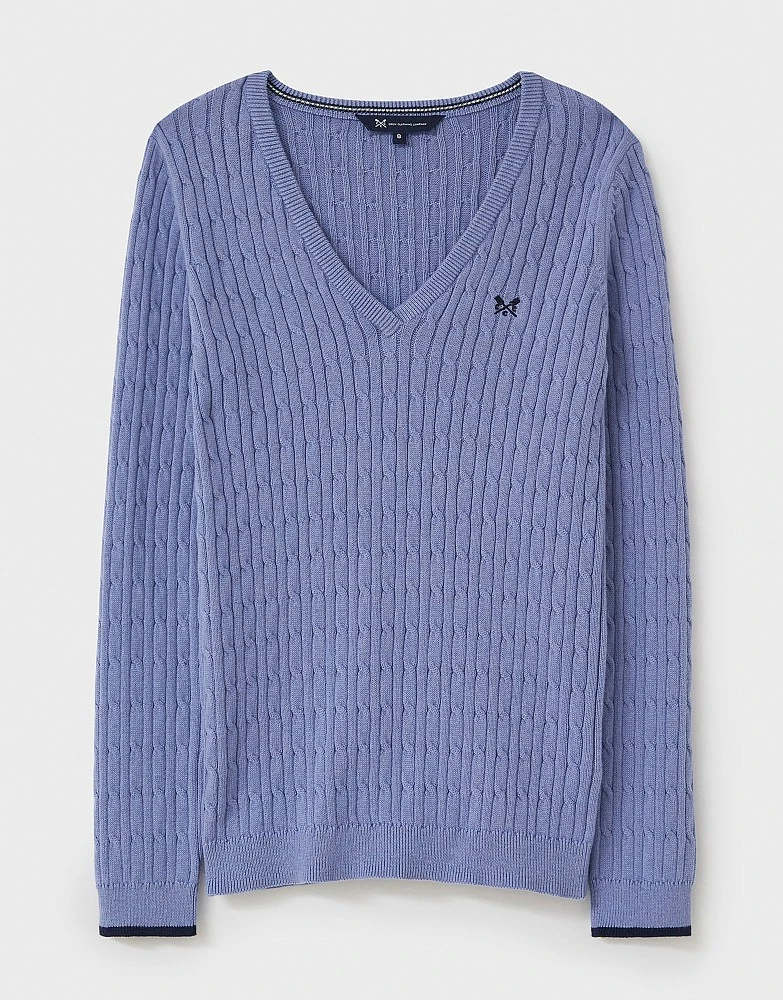 Heritage V Neck Cable Jumper 4 Heritage V Neck Cable Jumper - Image 4