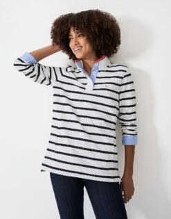 Padstow Pique Breton Stripe Sweatshirt