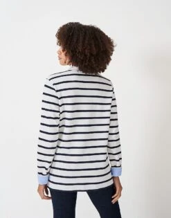 Padstow Pique Breton Stripe Sweatshirt 7 Padstow Pique Breton Stripe Sweatshirt -Crew Clothing WPF001 WHITENAVY 2