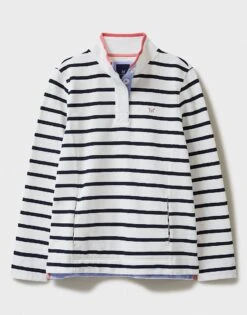 Padstow Pique Breton Stripe Sweatshirt 9 Padstow Pique Breton Stripe Sweatshirt -Crew Clothing WPF001 WHITENAVY 4