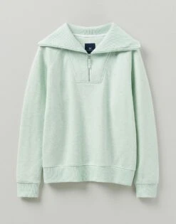 Kayla Zip Neck Sweatshirt 7 Kayla Zip Neck Sweatshirt -Crew Clothing WPF051 PISTACHIO 3