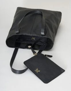 Lily Leather Tote Bag -Crew Clothing WPN006 BLACK 2