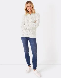 Leith Knitted Hoodie 9 Leith Knitted Hoodie -Crew Clothing WQD020 WHTLINEN 3