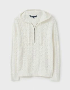 Leith Knitted Hoodie 11 Leith Knitted Hoodie -Crew Clothing WQD020 WHTLINEN 5