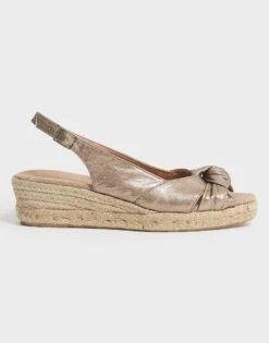 Nadia Leather Espadrille -Crew Clothing WQR012 GOLD 2
