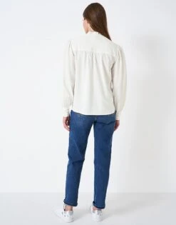 Sea Dobby Spot Blouse -Crew Clothing WRC212 WHTLINEN 2