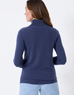 Libby Merino Cashmere Roll Neck Jumper 7 Libby Merino Cashmere Roll Neck Jumper -Crew Clothing WRD034 NAVY 2