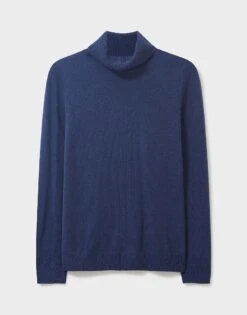 Libby Merino Cashmere Roll Neck Jumper 9 Libby Merino Cashmere Roll Neck Jumper -Crew Clothing WRD034 NAVY 4