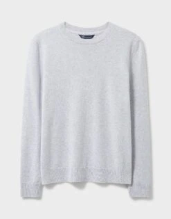 Relaxed Crew Neck Jumper 7 Relaxed Crew Neck Jumper -Crew Clothing WRD047 LGHTGREY 3