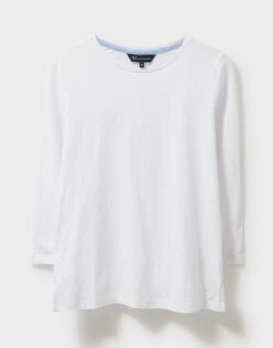 Long Sleeve Perfect Slub T-Shirt -Crew Clothing WRE027 WHITE 3