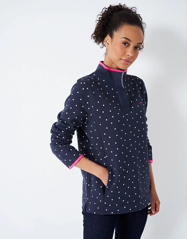 Half Button Printed Sweatshirt 1 Half Button Printed Sweatshirt